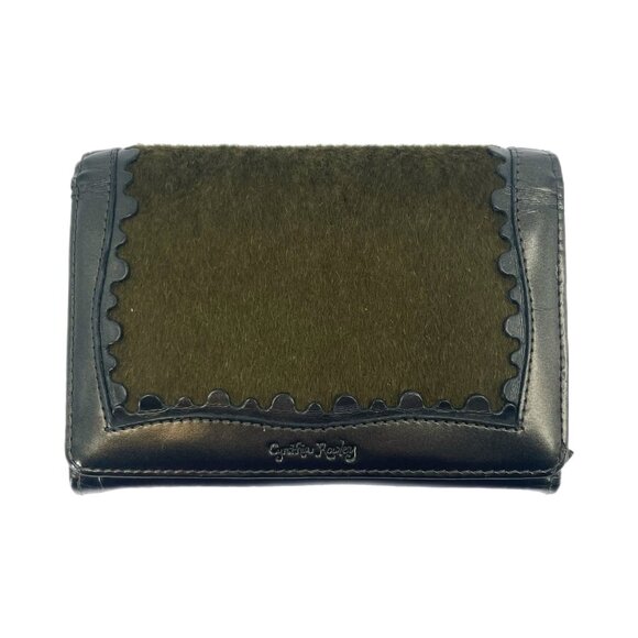 Cynthia Rowley Green Textile Wallet | Classic Snap Closure - Picture 1 of 6